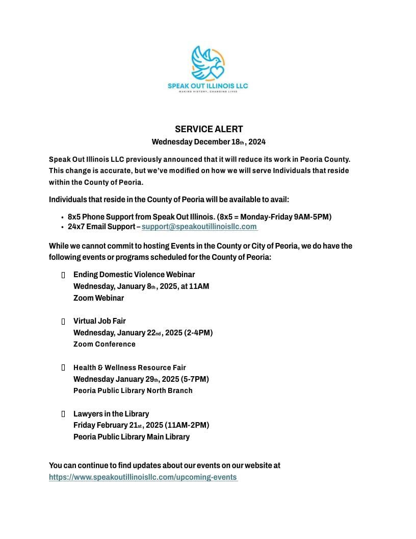 Service Alert - County of Peoria